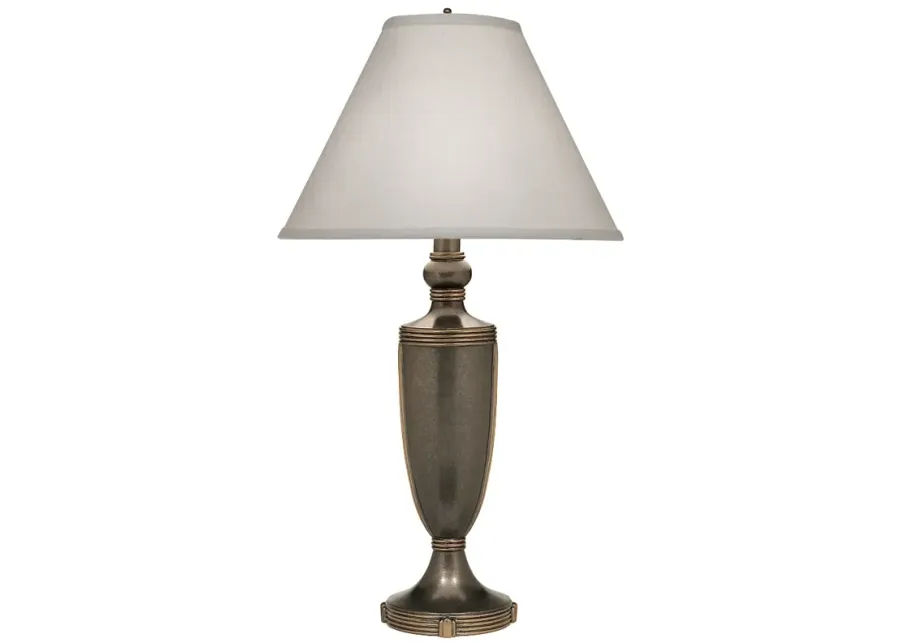 30" H Vintage Silver & Gold Urn Table Lamp-gold