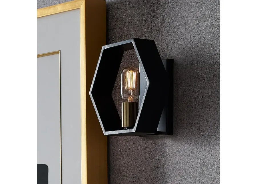 Bismarck 8.75-in H Black Wall Sconce-black