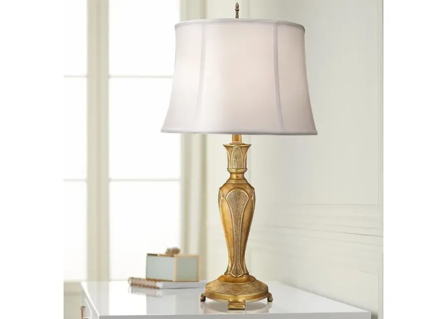 Stiffel Jasmyn 31" Traditional Polished Honey Brass Table Lamp-gold