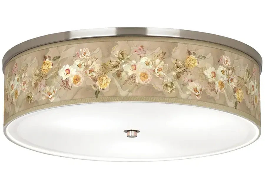 Floral Spray Giclee Nickel 20 1/4" Wide Ceiling Light-silver