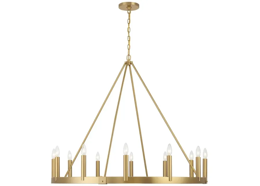 Minka Lavery Dutton 12-Light 42.63-in Signature Brass Chandelier-gold