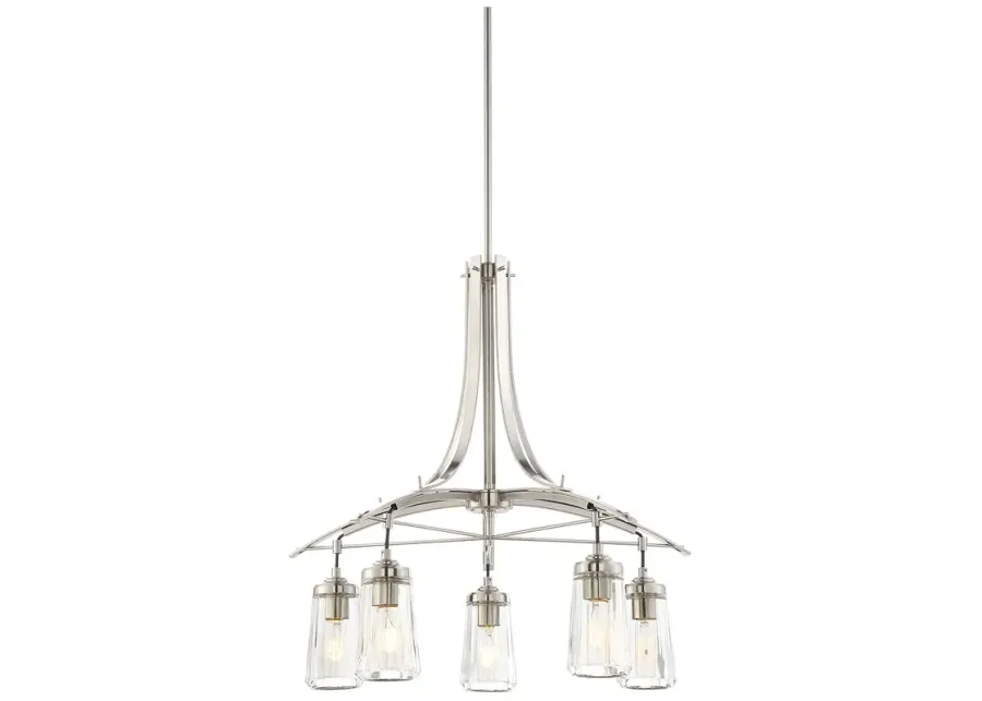 Minka Poleis 26 1/2" Wide Brushed Nickel 5-Light Chandelier-silver