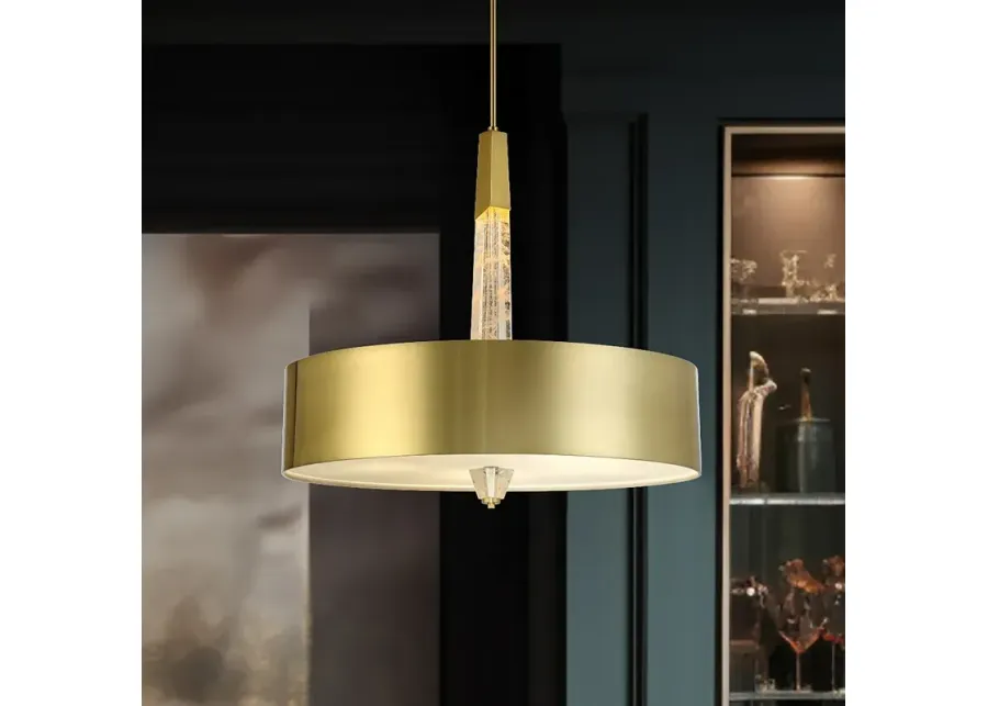 George Kovacs Drifting Droplets 5-Light LED Vintage Brass Pendant-gold
