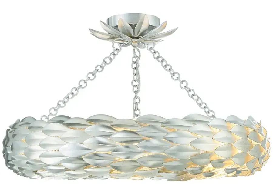 Broche 6 Light Antique Silver Ceiling Mount-silver
