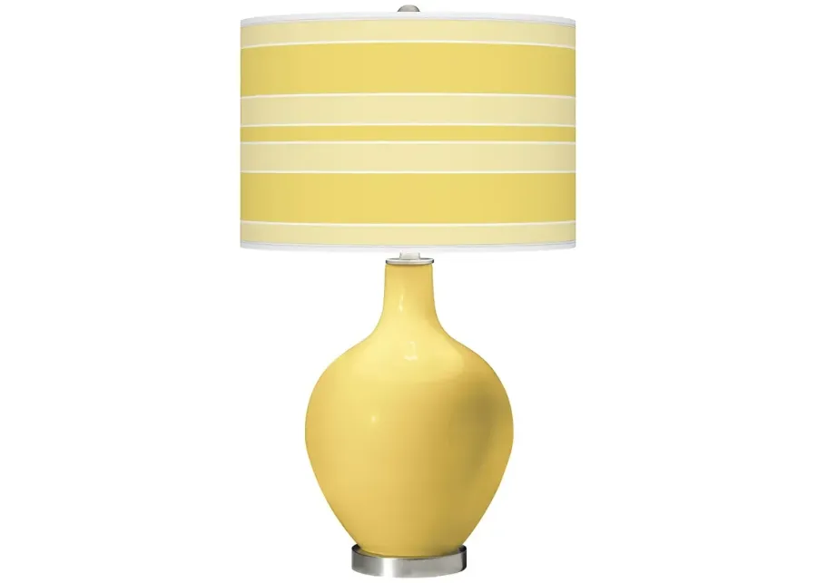 Color Plus Ovo 28 1/2" Bold Stripe Shade Daffodil Yellow Table Lamp-yellow