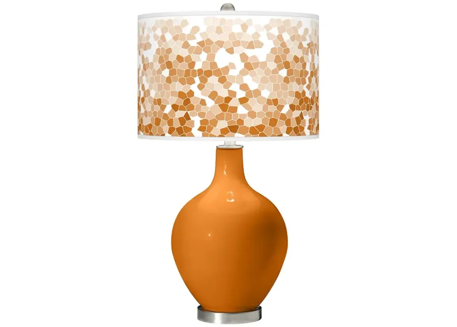 Color Plus Ovo 28 1/2" High Mosaic Shade Cinnamon Spice Table Lamp-orange