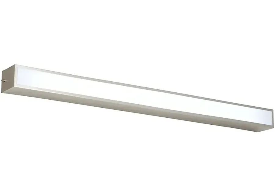Possini Euro 50" Wide Brushed Steel White Acrylic Modern Bath Light-silver