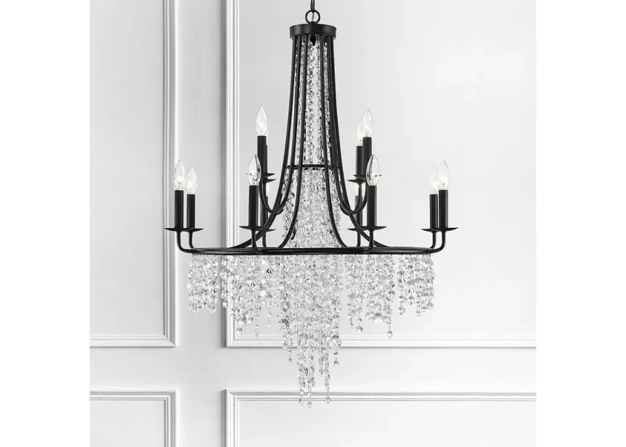 Crystorama Gabrielle 30"W Matte Black 12-Light Chandelier-black