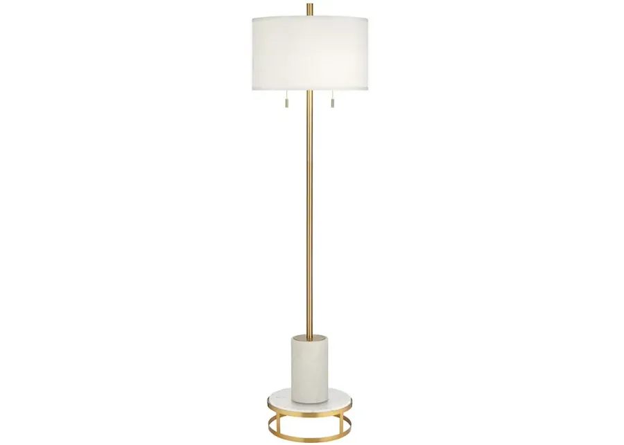 Possii Euro Milan 69 1/2" Marble and Gold Modern Floor Lamp with Riser-gold