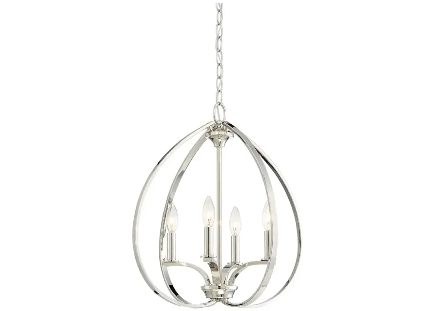 Minka-Lavery Tilbury 19" Wide 4-Light Polished Nickel Pendant-silver