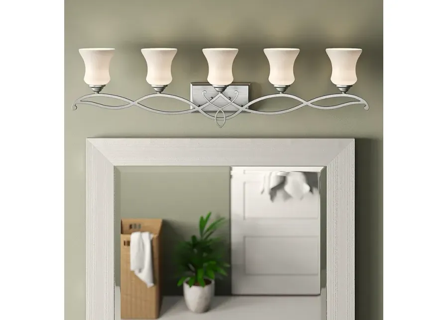 Hinkley Brooke 41 1/2" Wide 5-Light Antique Nickel Bath Light-silver