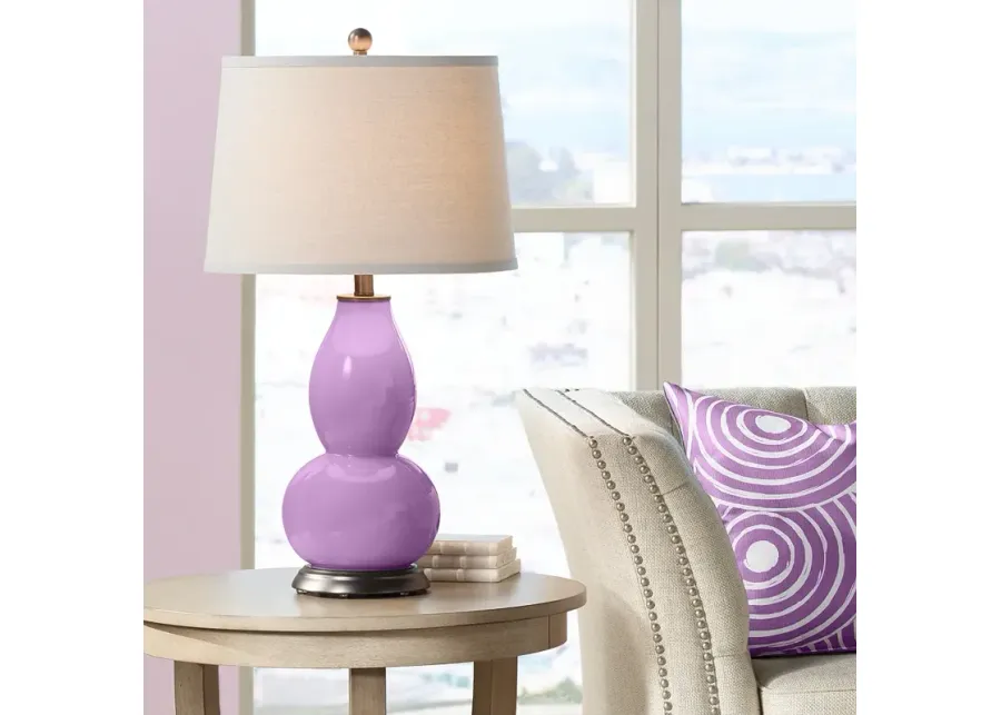 Color Plus Double Gourd 29 1/2" White Shade African Violet Purple Lamp-purple