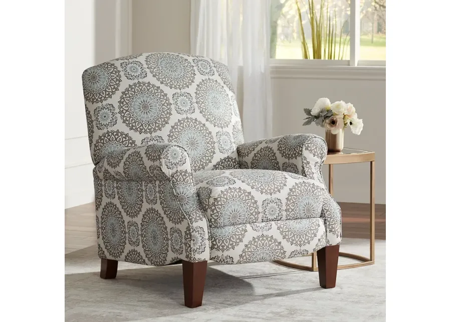 Brianne Twilight Patterned Fabric Pushback Recliner-gray