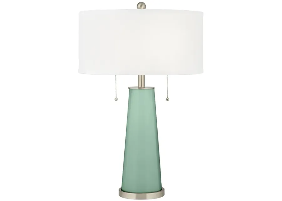 Color Plus Peggy 29 3/4" Grayed Jade Green Glass Table Lamp-green