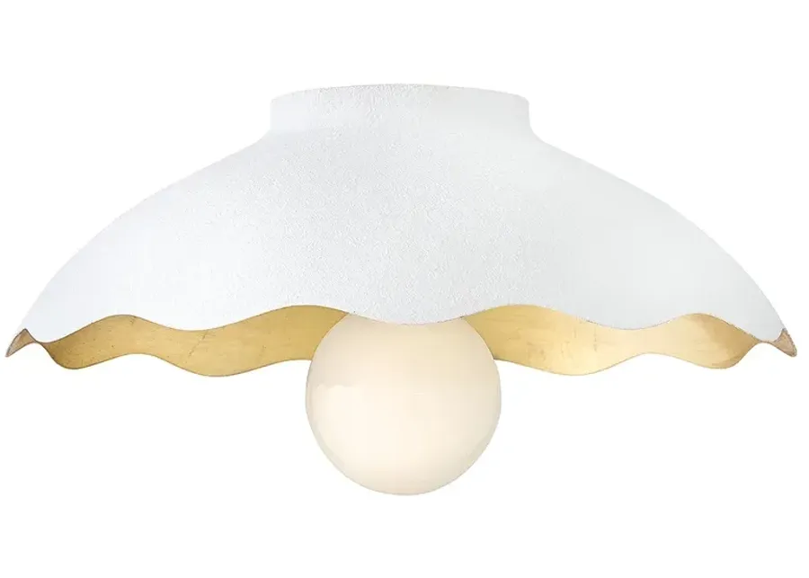 Lark Darla Interior Medium Flush Mount 15" Textured Plaster-white