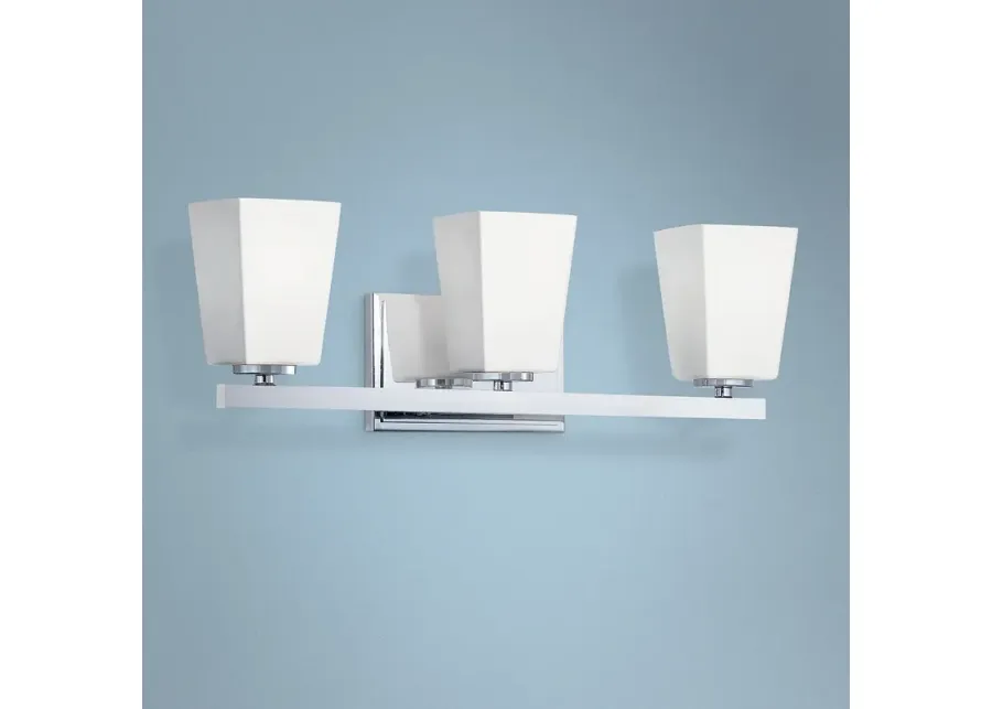City Square 20 3/4" Wide Chrome 3-Light Bath Light-silver