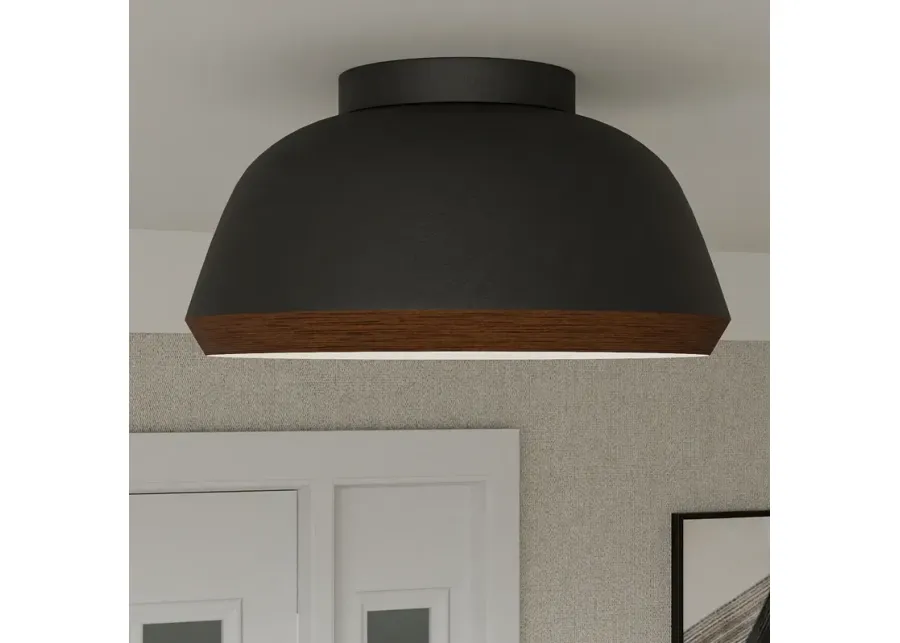 Tamara 3-Light Matte Black Flush Mount Light-black