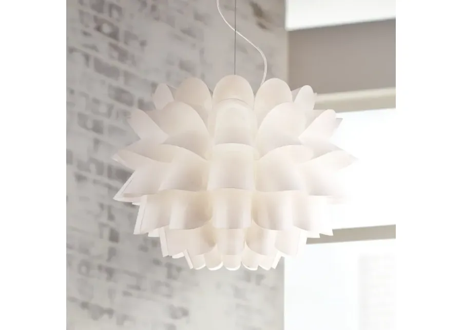 Possini Euro 25 1/4" Wide Modern White Flower Pendant Chandelier-white