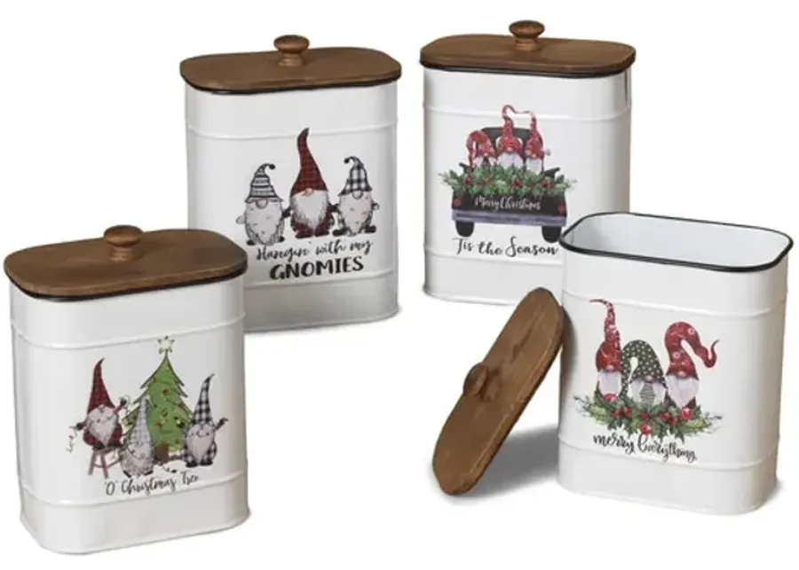 Gnome Canisters with Lids Assorted