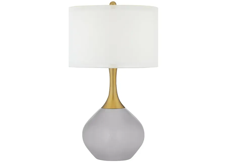 Color Plus Nickki Brass 30 1/2" Swanky Gray Modern Table Lamp-gold