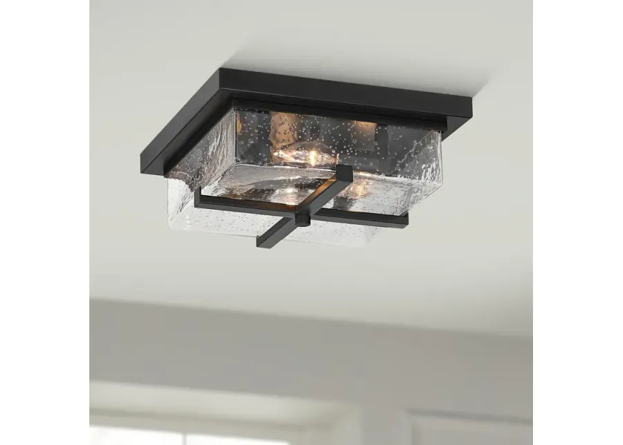Franklin Iron Grambling 11 3/4" Rustic Black 4-Light Ceiling Light-black