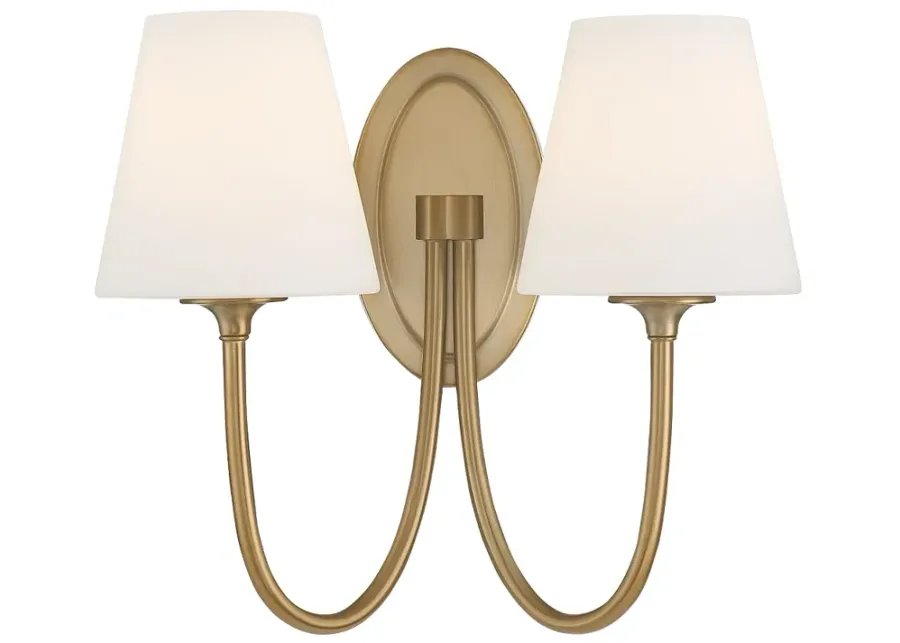 Crystorama Juno 15" High Vibrant Gold 2-Light Wall Sconce-gold