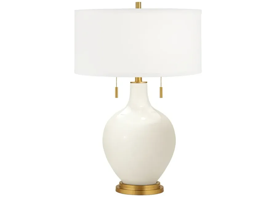 Color Plus Toby Brass 28" West Highland White Glass Table Lamp