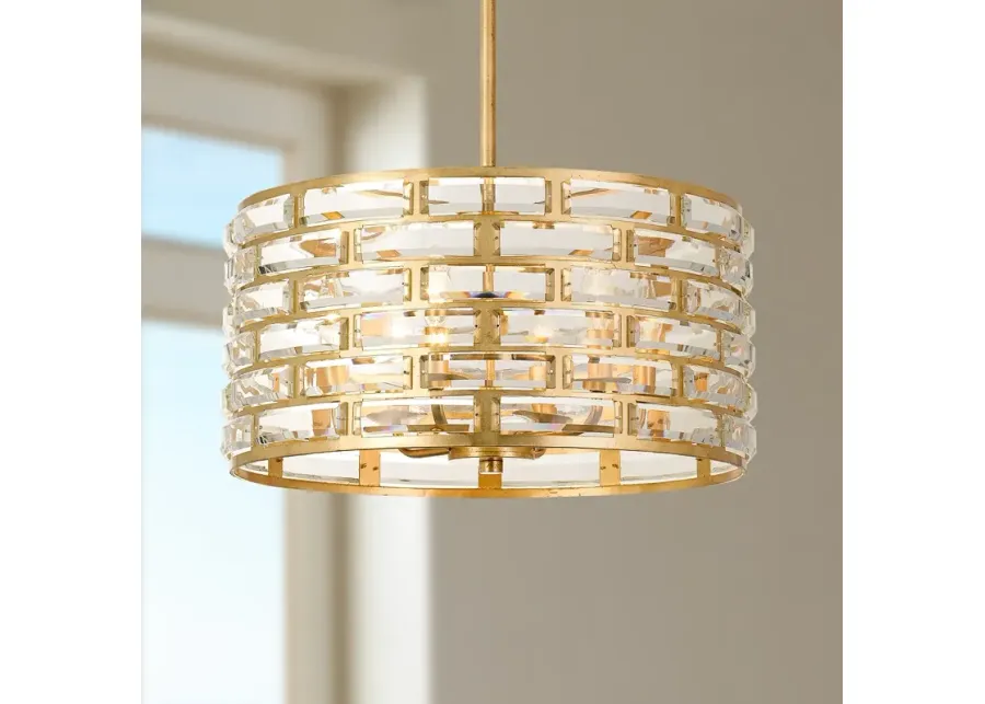 Crystorama Meridian 20" Wide Antique Gold Chandelier-gold