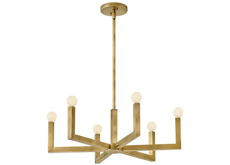 Hinkley Ezra 27" Wide Heritage Brass 6-Light Chandelier-gold