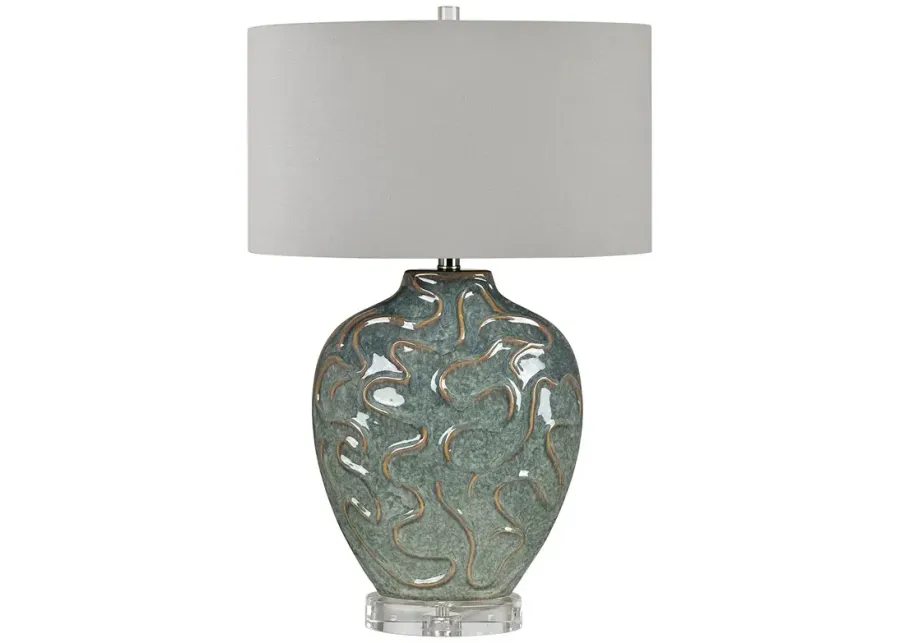 Crestview Collection Bolter 28 1/2" Contemporary Ceramic Table Lamp-green
