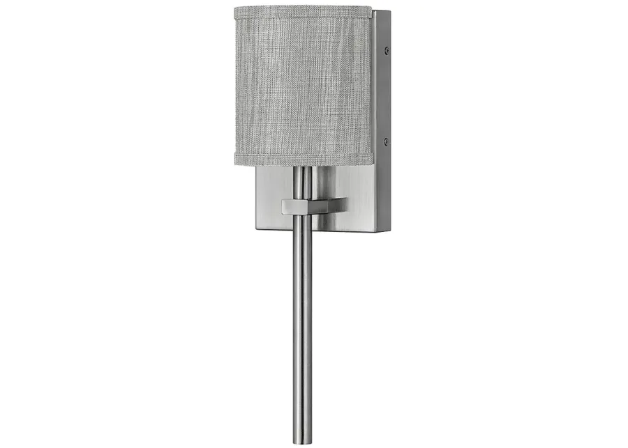 Avenue 8 1/2" High Nickel with Gray Shade Wall Sconce-silver