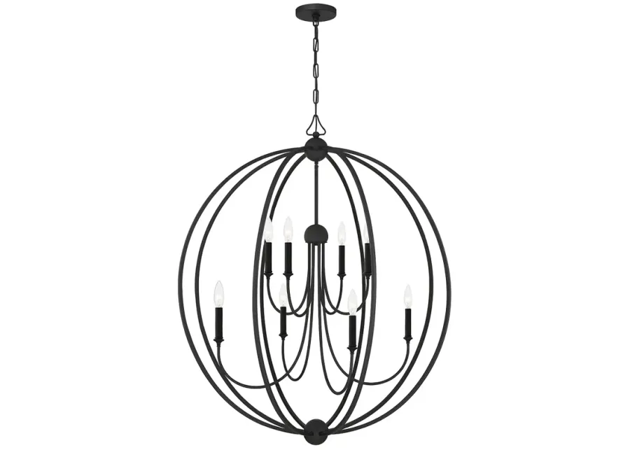 Libby Langdon for Crystorama Sylvan 8 Light Black Forged Chandelier-black