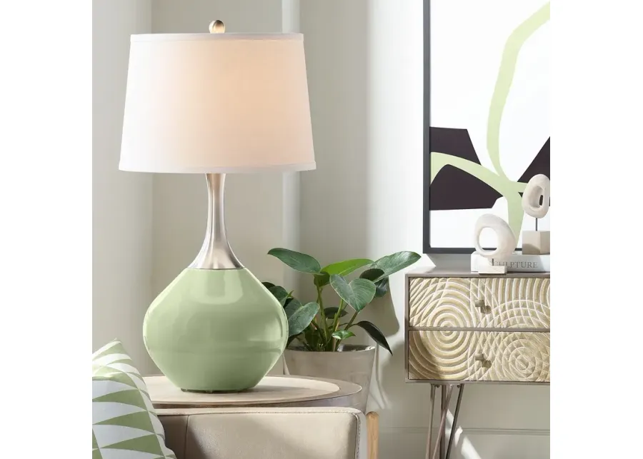 Color Plus Spencer 31" Modern Majolica Green Table Lamp-green