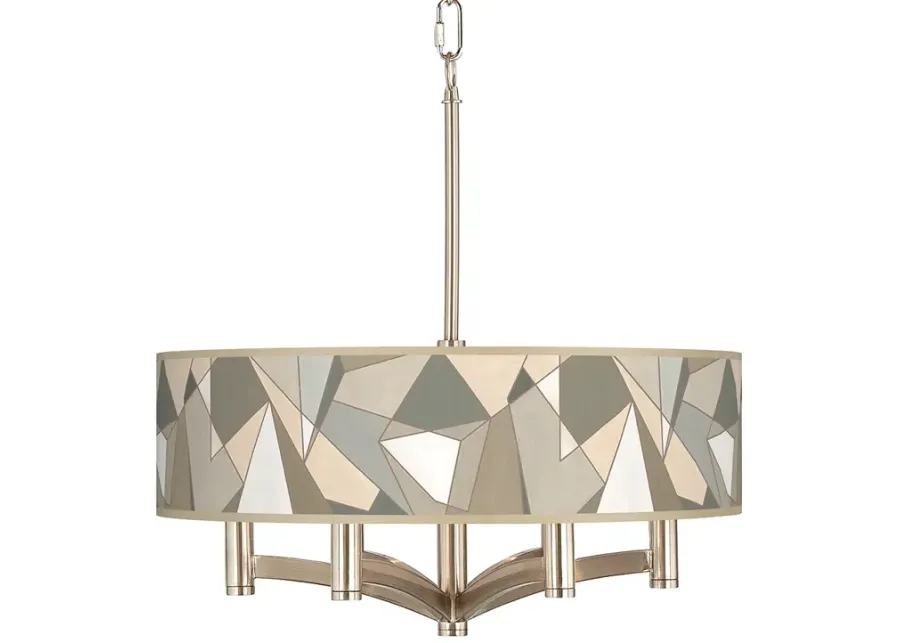 Modern Mosaic I Ava 6-Light Nickel Pendant Chandelier-gray