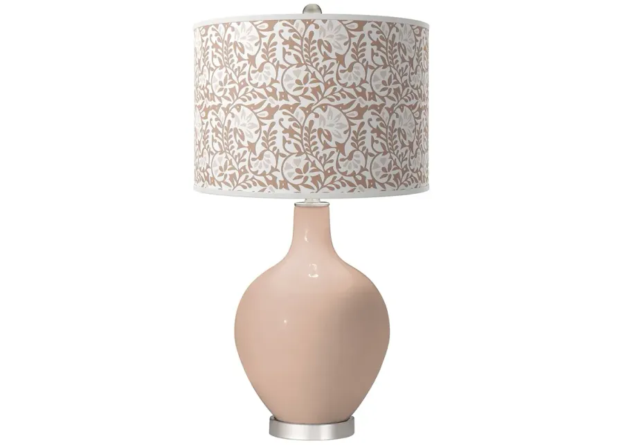 Italian Coral Gardenia Ovo Table Lamp-silver