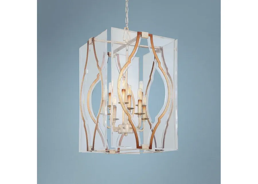 Brenton Cove 18"W Gold Mist Gold Leaf 8-Light Foyer Pendant-gold