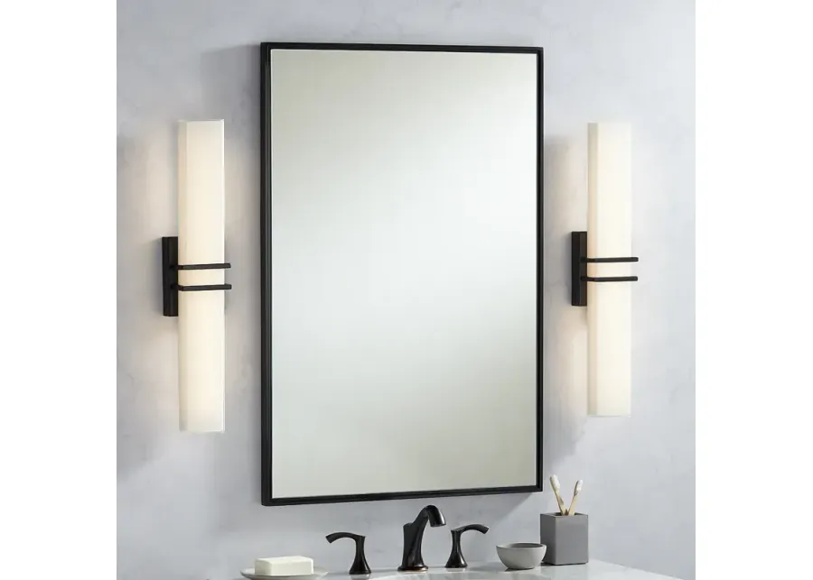 Possini Euro Exeter 24" High Black LED Bathroom Vanity Light Set of 2-black