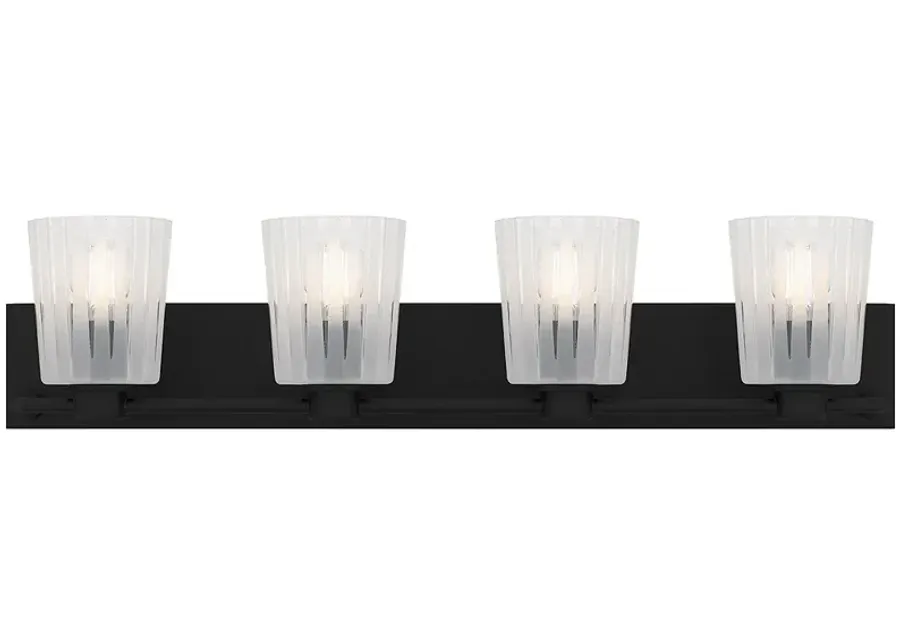 Gray 4-Light Matte Black Bath Light-black