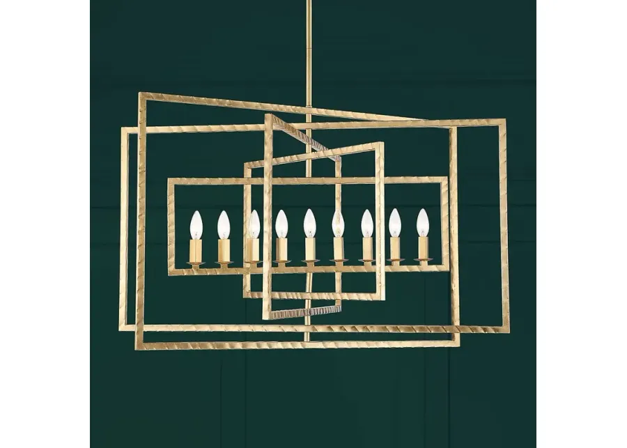 Crystorama Capri 39" Wide Antique Gold 9-Light Chandelier-gold