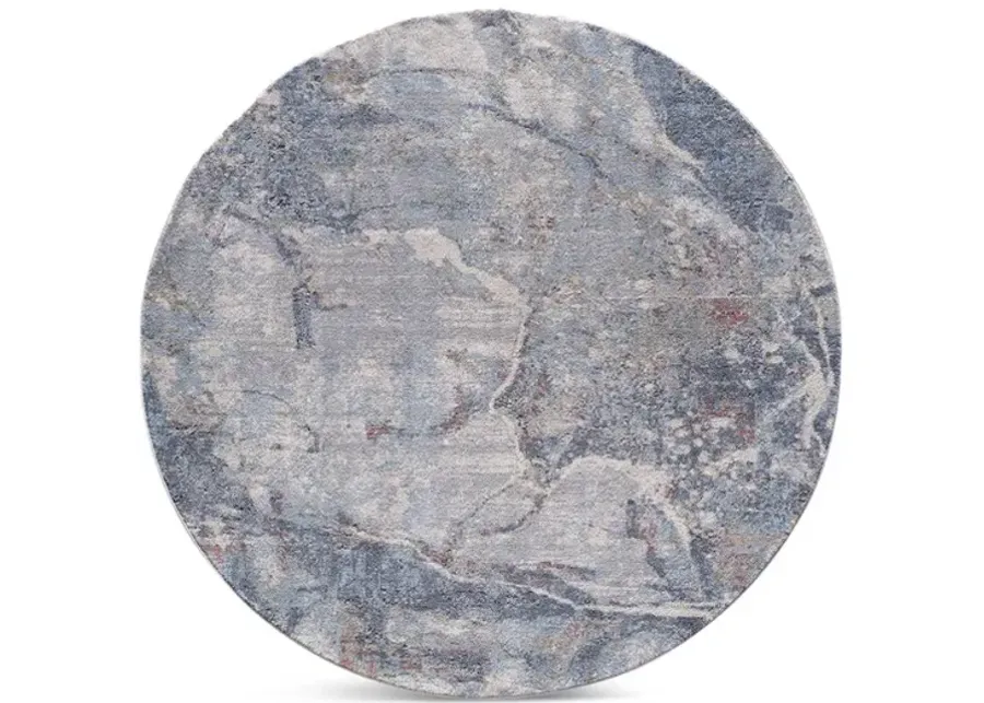 Solana Ivory Grey Landscape Area Rug - 7 10  X 7 10 