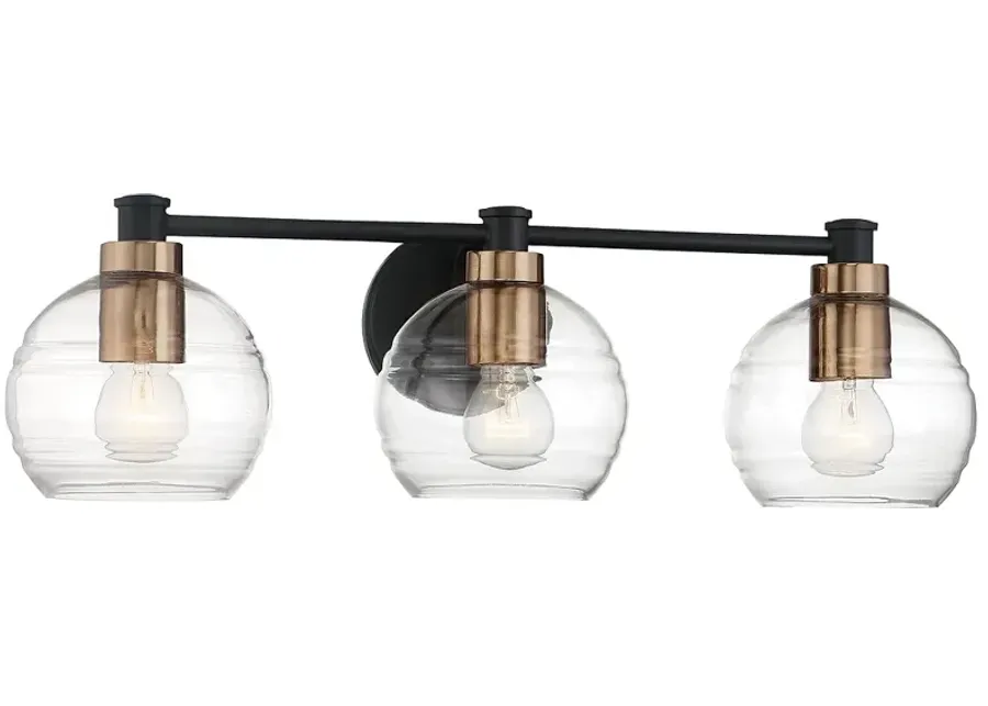 Minka-Lavery  Keyport 3-Light Sand Coal and Brass Bath Light-black