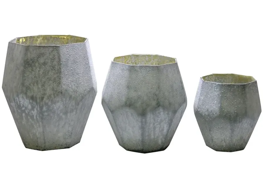 Crestview Collection Gray Glass Vases Set of 3-gray