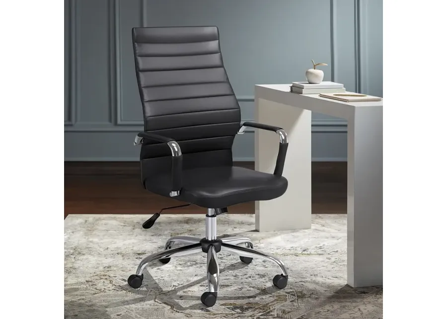 Primero Black Faux Leather Adjustable Office Chair-black 1 86663-primero-black-faux-leather-adjustable-office-chair-black-1.webp