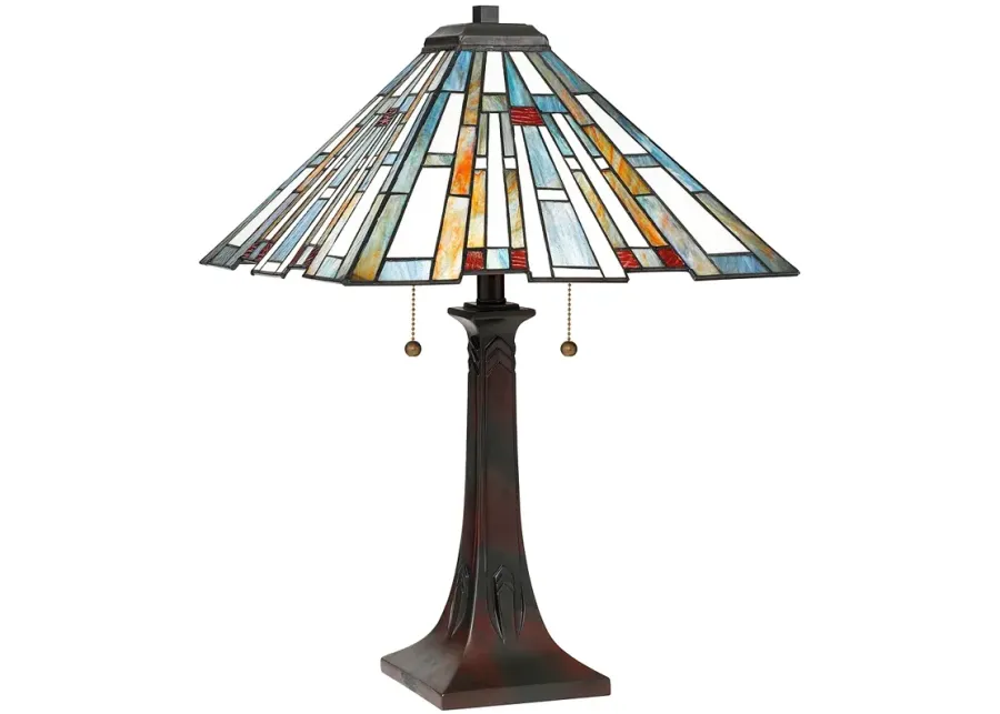 Quoizel Maybeck 24 3/4" Valiant Bronze Tiffany-Style Table Lamp