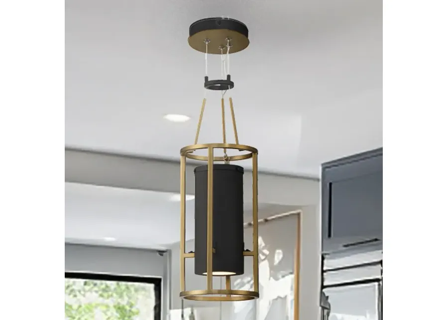 Minka-Lavery Levitation LED 1-Light Sand Black and Soft Brass Mini-Pendant-black