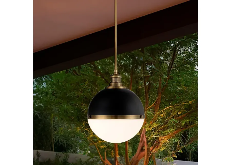 Minka Vorey 13" Wide Oxidized Aged Brass and Coal Globe Pendant Light-gold