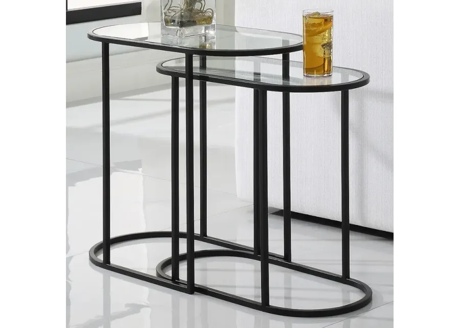 Studio 55 Evie 24" Wide Black Nesting Tables Set of 2-black