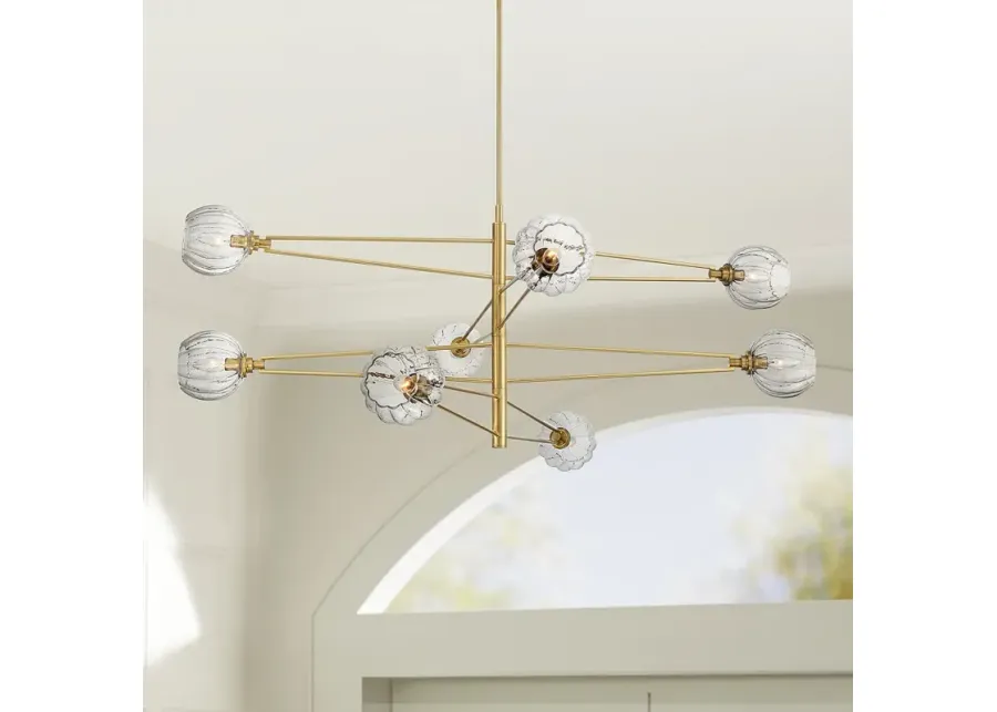 Possini Euro Zennia 53" Wide Soft Gold Modern 8-Light Chandelier-gold