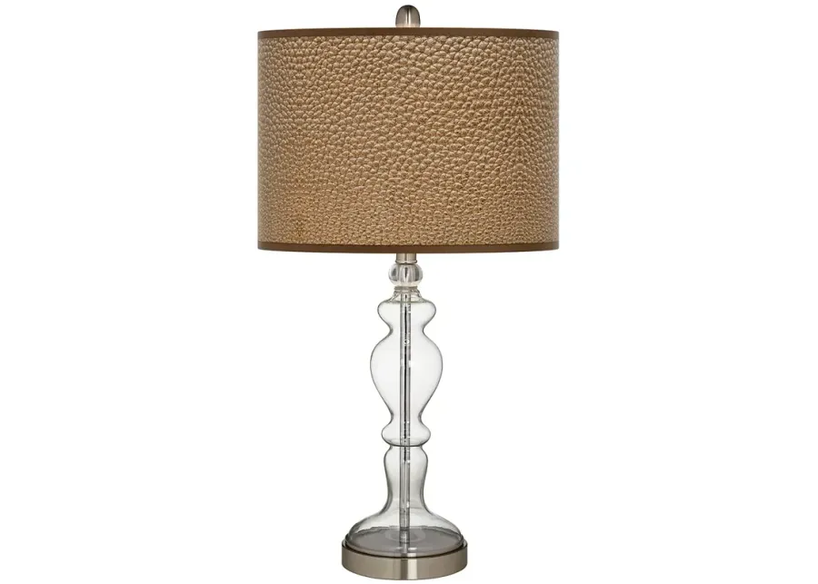 Simulated Leatherette Giclee Apothecary Clear Glass Table Lamp-white