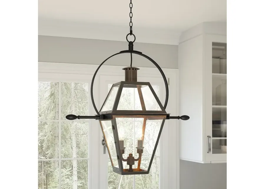 Quoizel Rue de Royal 21 1/4" Wide Industrial Bronze 2-Light Pendant-brown